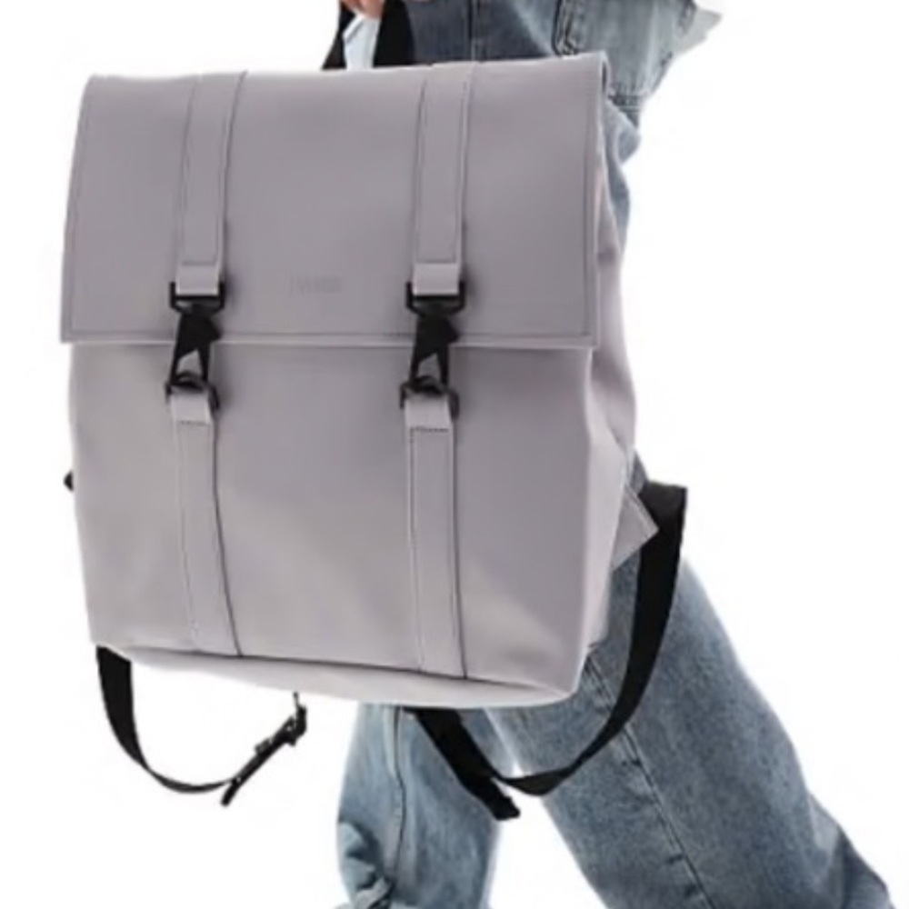 RAINS MSN BACKPACK MINI Waterproof Modern Lightweight Backpack Flint Gray Lilac - Picture 3 of 10